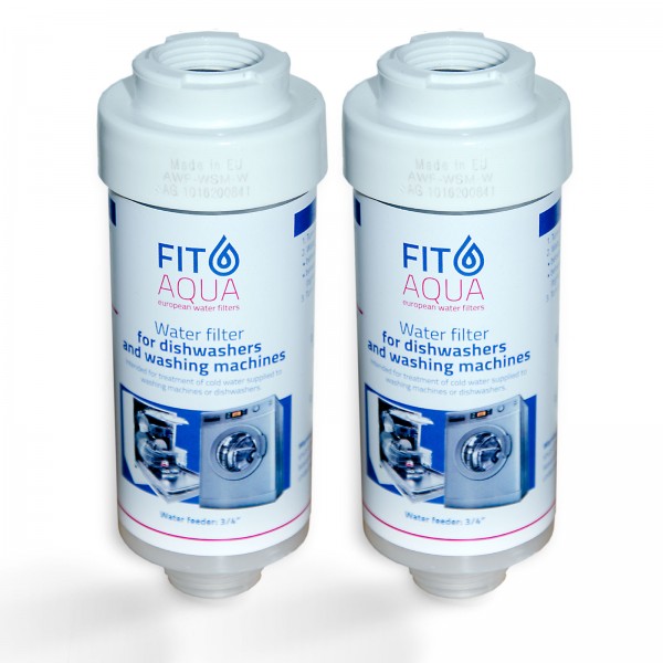 2x FitAqua Wasserfilter für Waschmaschine, Spülmaschine