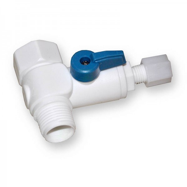 1/2 Zoll Wasseranschluss für SBS Kühlschrank und Umkehrosmoseanlage mit Absperrhahn Plastik