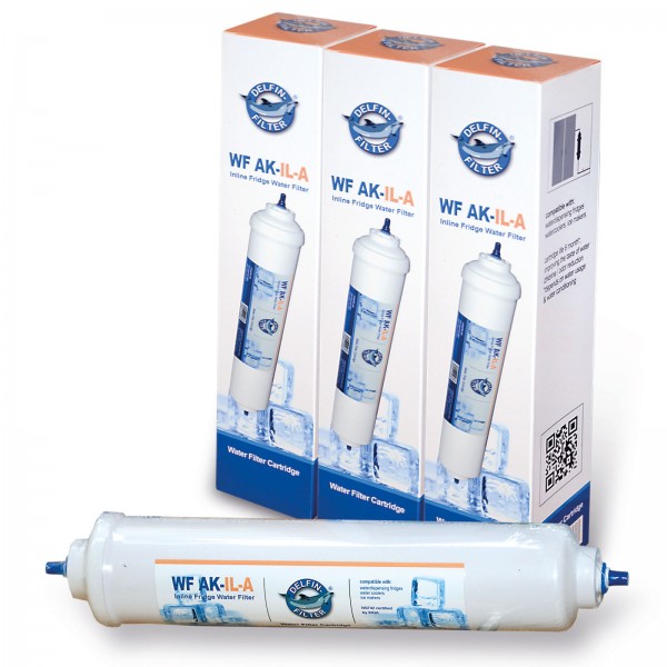 3x Delfin Universal-Kühlschrankfilter für Side by Side Kühlschränke