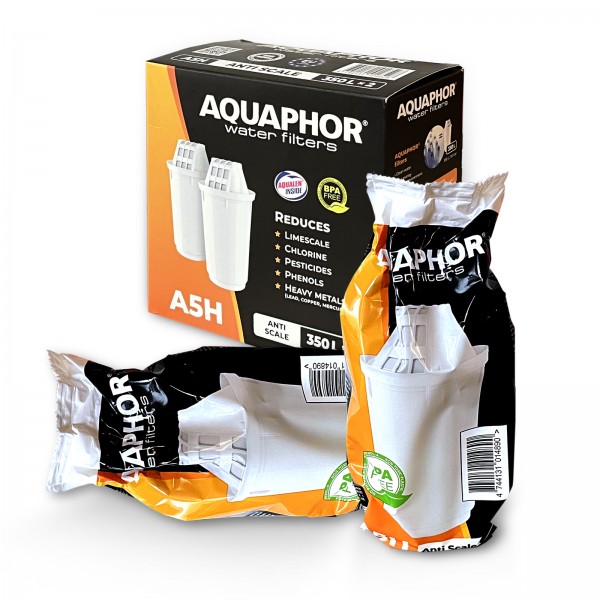 2er-Set Wasserfilter-Kartusche A5H Antiscale von Aquaphor