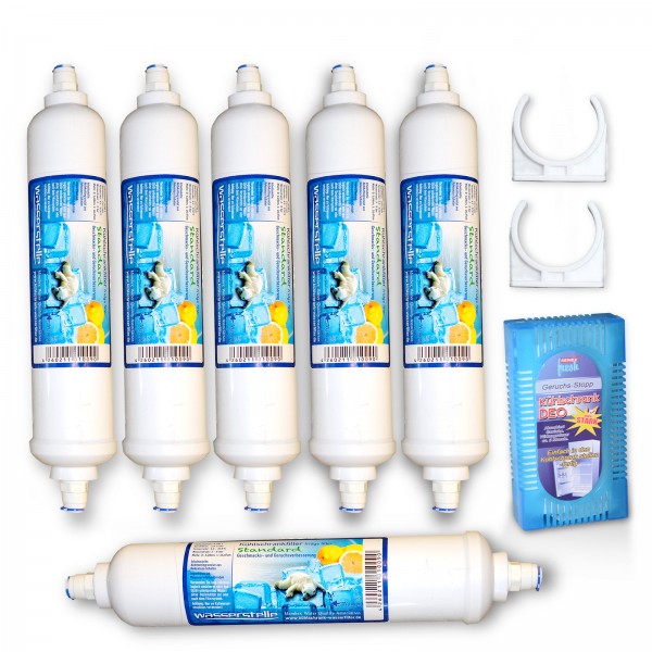 6xKühlschrankfilt. Wasserstelle Standard f. SBS, +Kühlschr. DEO-Filter
