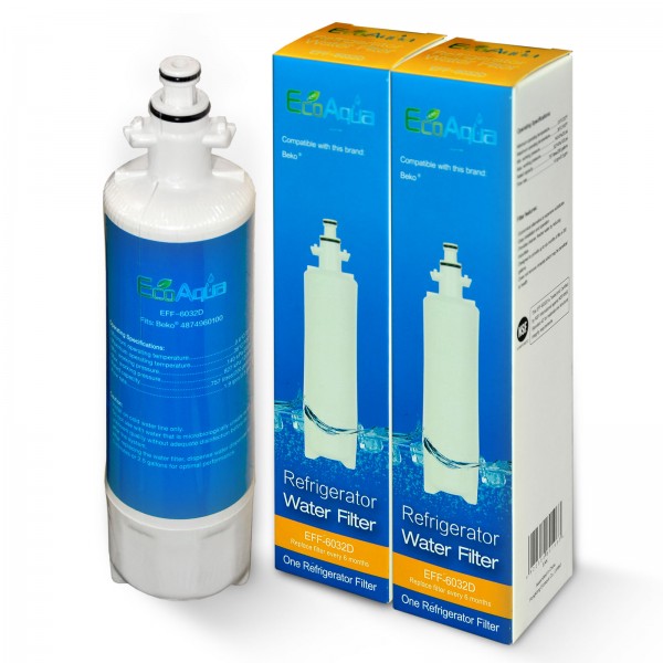 2x Beko 4874960100 kompatibler Wasserfilter Grundig Lamona, EFF-6032D