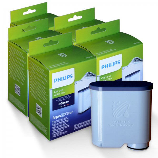 5x Wasserfilter Saeco/Phillips AquaClean Kaffeemaschinen CA6903/10